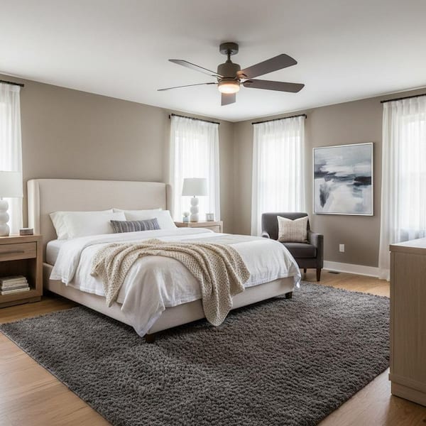 Afton 52 in. Integrated LED Indoor Metallic Matte Bronze Ceiling Fan with Wall Switch