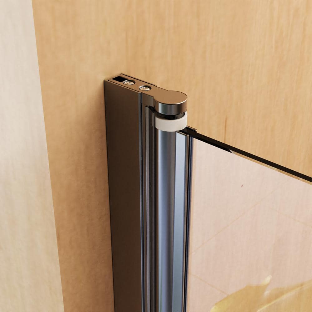 31"W x 55"H Frameless Matte Black Pivot Tub Door