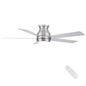 52 in. Indoor Brushed Nickel Ceiling Fan With Light Kit Integrated LED And Remote Control