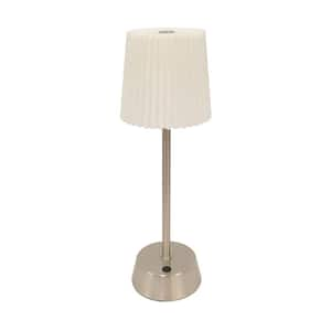 14 in. Rechageable Led Table Lamp Brushed Steel