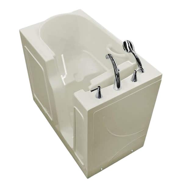 Universal Tubs Nova Heated 3.9 ft. Walk-In Non-Whirlpool Bathtub in Biscuit with Chrome Trim