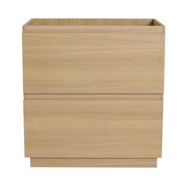 29.13 in. Freestanding Bath Vanity Cabinet Without Top in Oak Unassembled