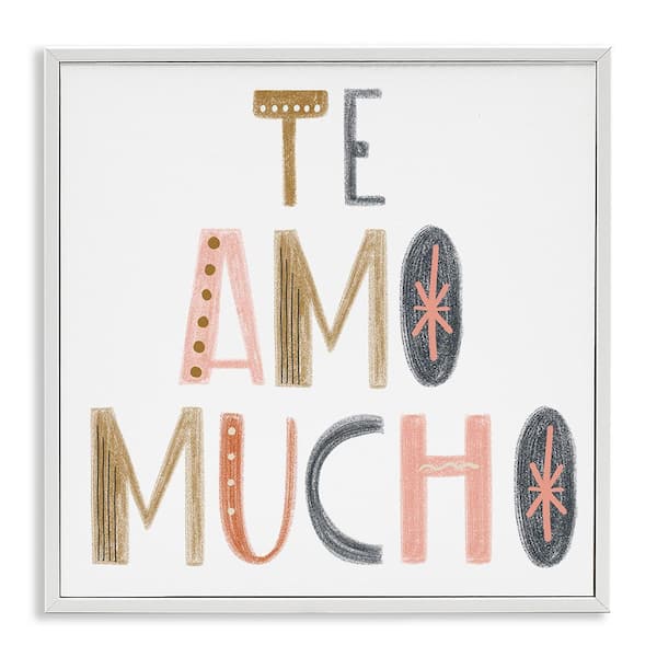 Stupell Industries I Love You So Much Playful by SD Graphics Studio White Framed Typography Giclee Art Print 12 in. x 12 in.