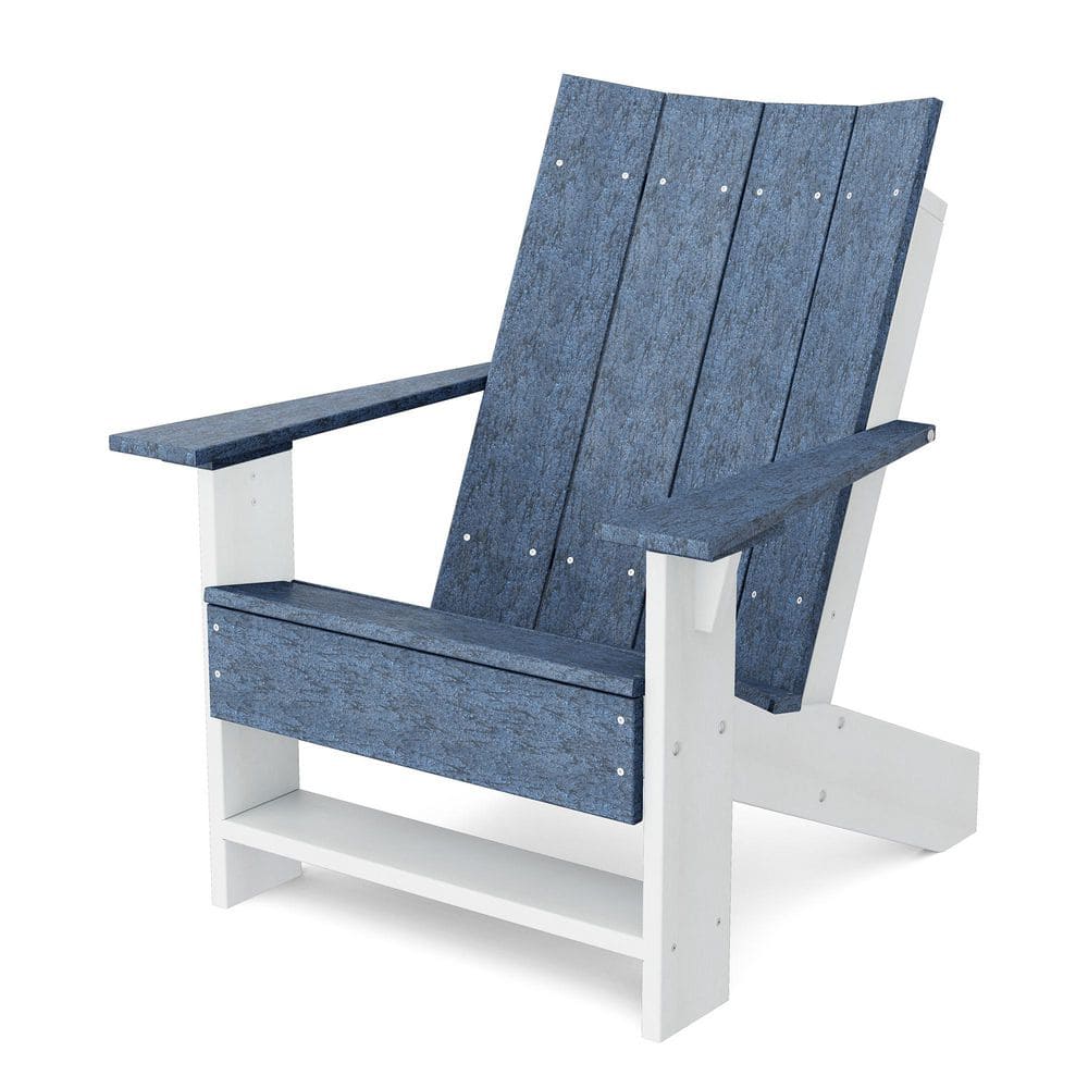 Contemporary Patriot Blue and White Plastic Outdoor Adirondack Chair price history on PriceWatchPro