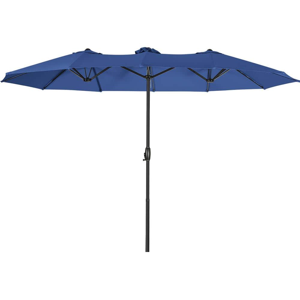 JUSKYS 15 ft. x 9 ft. Market DoubleSided Patio Umbrella ExtraLarge Waterproof Twin Umbrellas