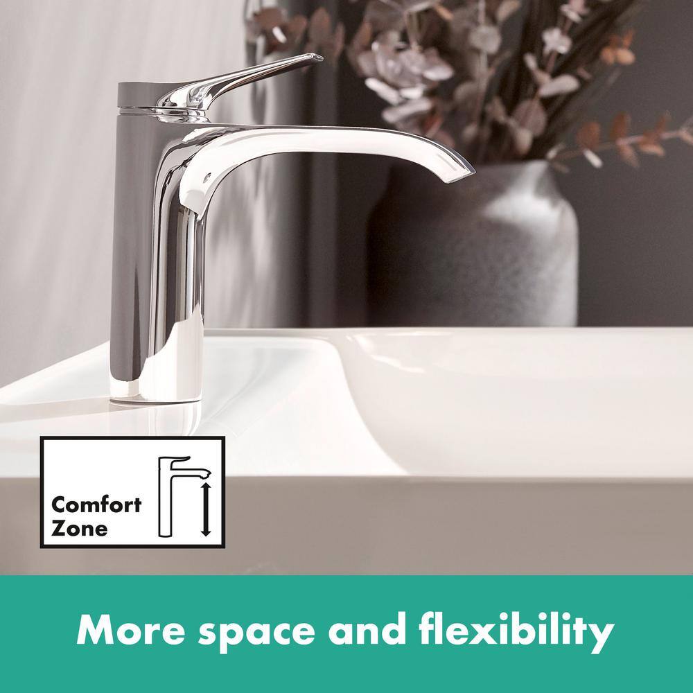 Elegante Chrome Widespread Faucet with Waterfall Stream and Pop-Up Drain, 1.2 GPM
