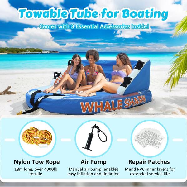 VEIKOUS 3-Person 66 in. Inflatable Towable Boating Tube with