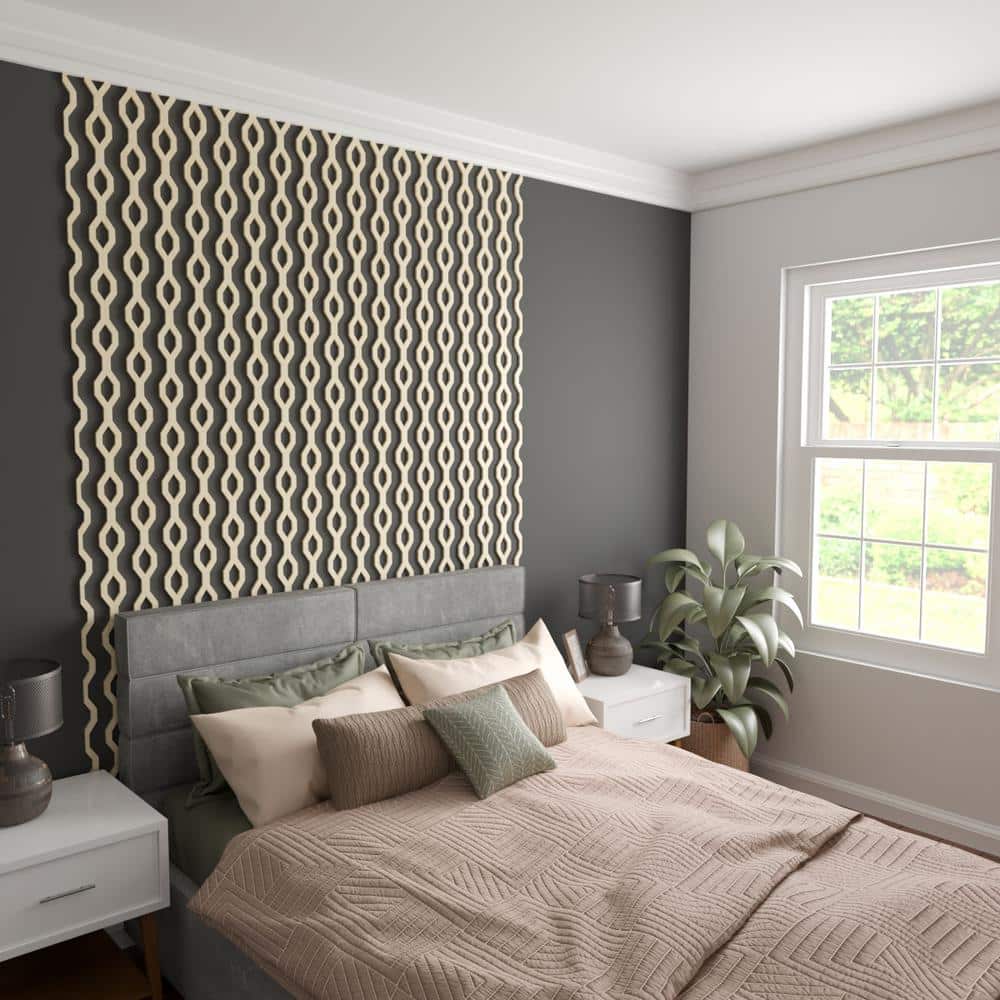 Wabash 94" Adjustable Birch Wood Decorative Slat Wall Panel Kit