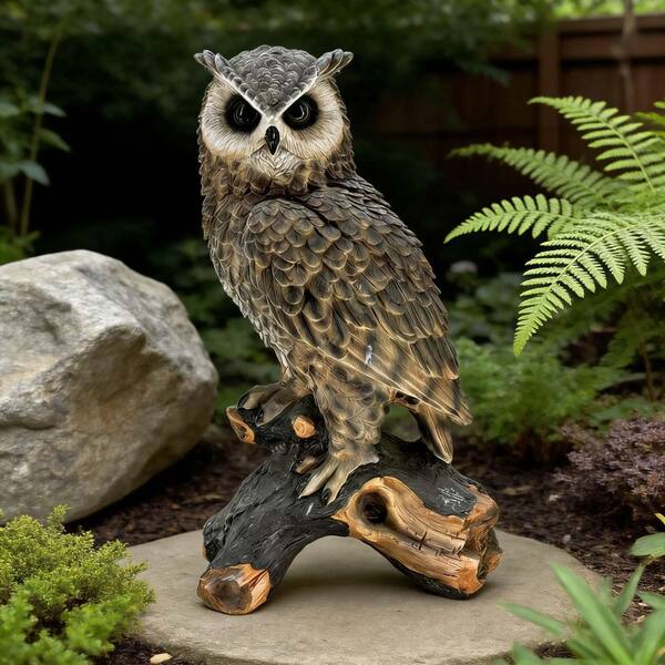 Clihome Simulated Owl Resin Garden Statue, Indoor and Outdoor