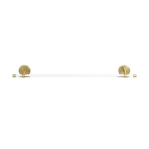 Verre 24 in. Wall Mounted Towel Bar in Acrylic Brushed Gold