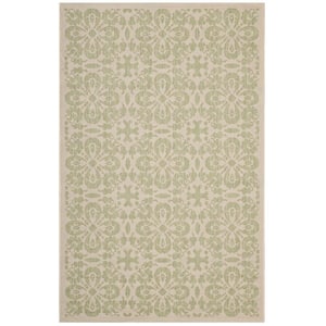 Ariana in Light Green and Beige 5 ft. x 8 ft. Vintage Floral Trellis Indoor and Outdoor Area Rug