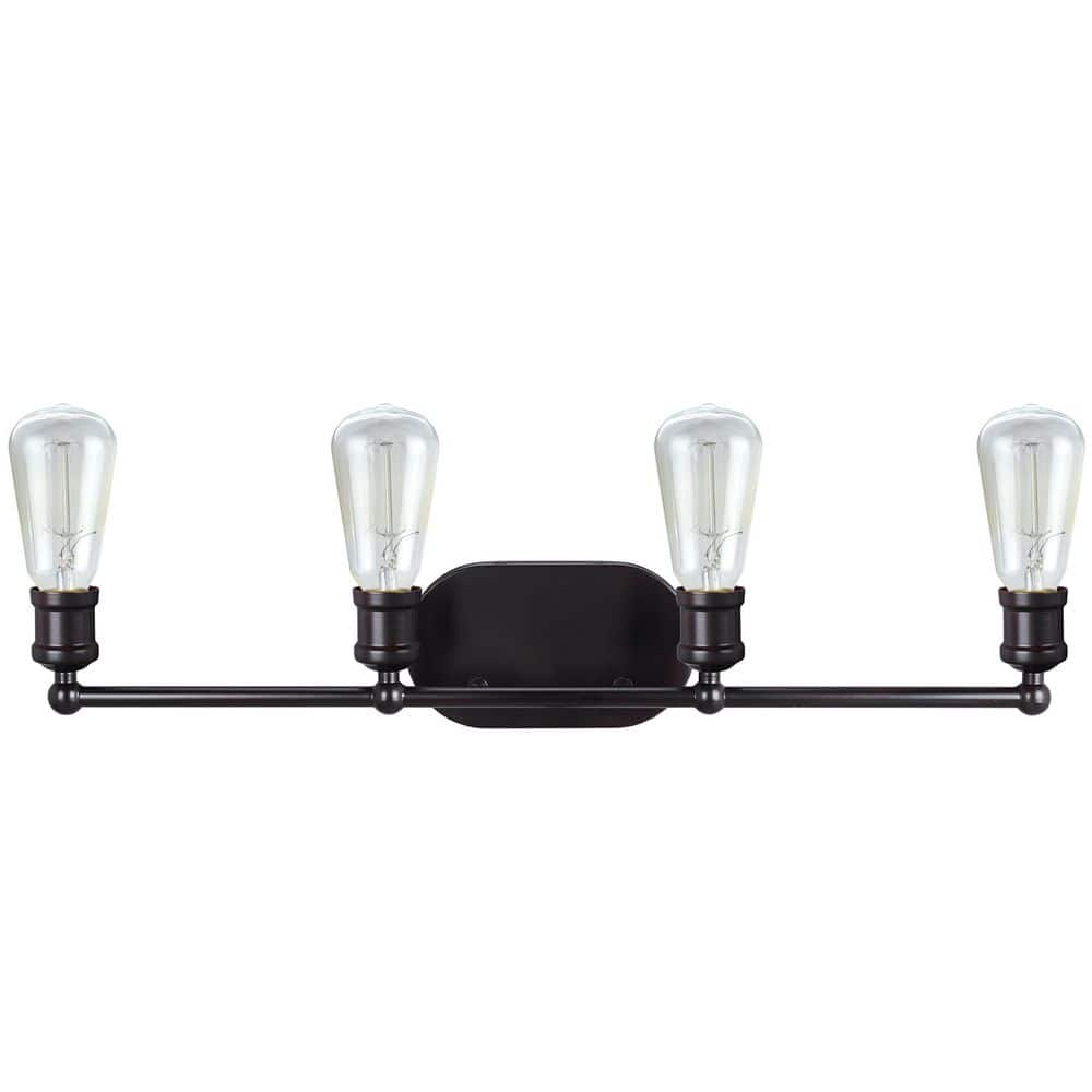 Oil Rubbed Bronze 4-Light Dimmable Bathroom Vanity Fixture