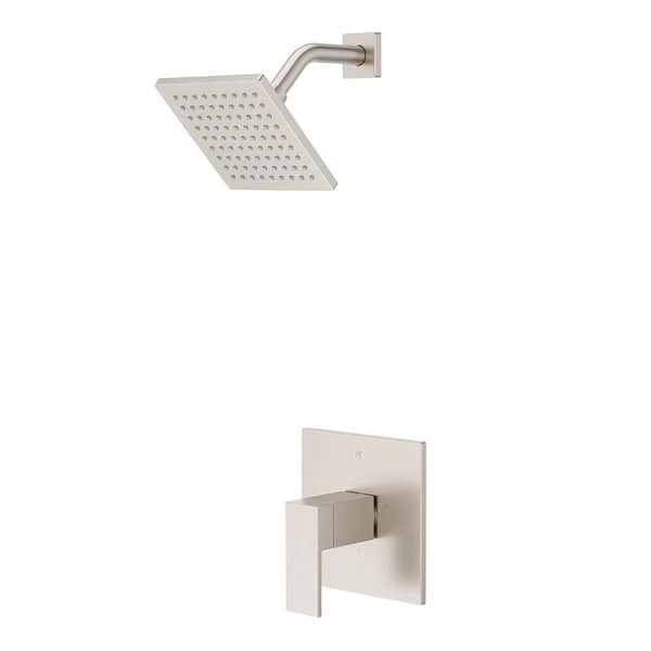 Dumont 1-Handle Wall Mount Shower Faucet Trim Kit in Spot Defense Brushed Nickel (Valve Not Included)