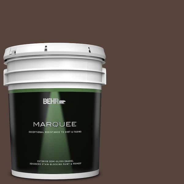 BEHR MARQUEE 5 gal. #BXC-78 Cordovan Leather Semi-Gloss Enamel Exterior Paint & Primer