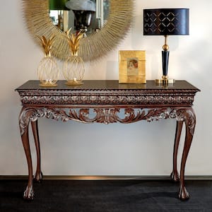 Le Monde 60 in. Brown Standard Rectangle Top Wood Palace Console