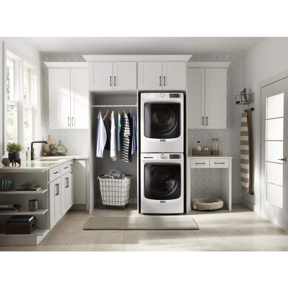Maytag 7.3 Cu. Ft. White Front Load Electric Dryer with Moisture Sensing