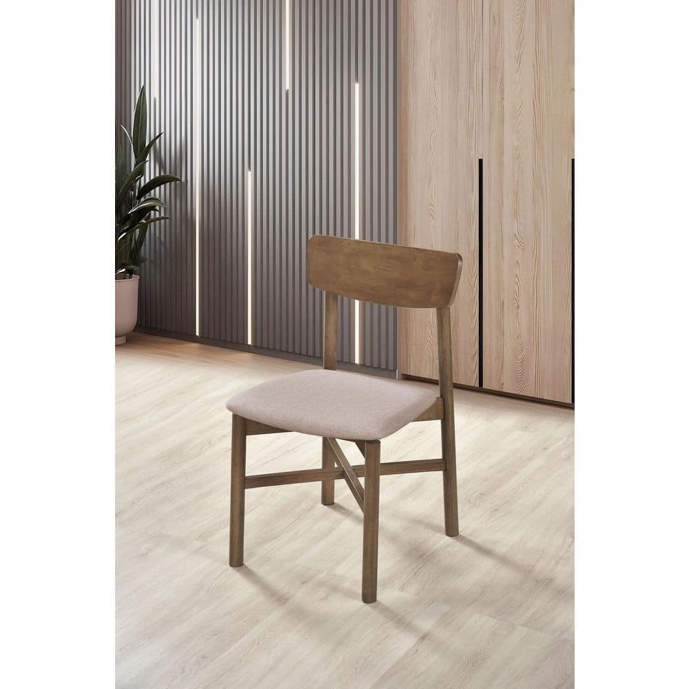 Parkridge Natural Walnut and Tan Upholstered Curved Back Dining Side Chair Set of 2 price history on PriceWatchPro