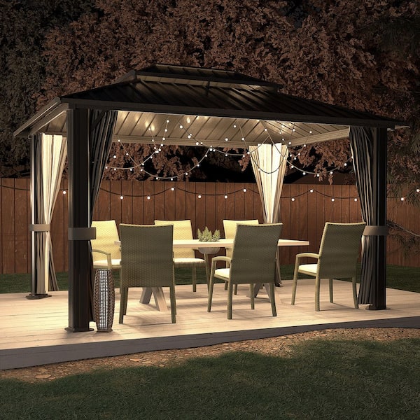 VEIKOUS 12 ft. W x 10 ft. L x 9.4 ft. H Aluminum Double