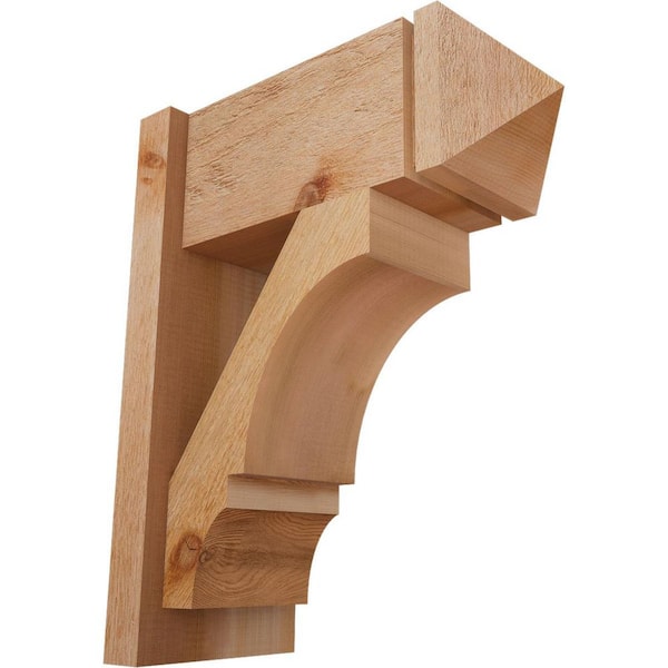 Ekena Millwork 8 in. x 22 in. x 18 in. Balboa Arts and Crafts Rough Sawn Western Red Cedar Outlooker