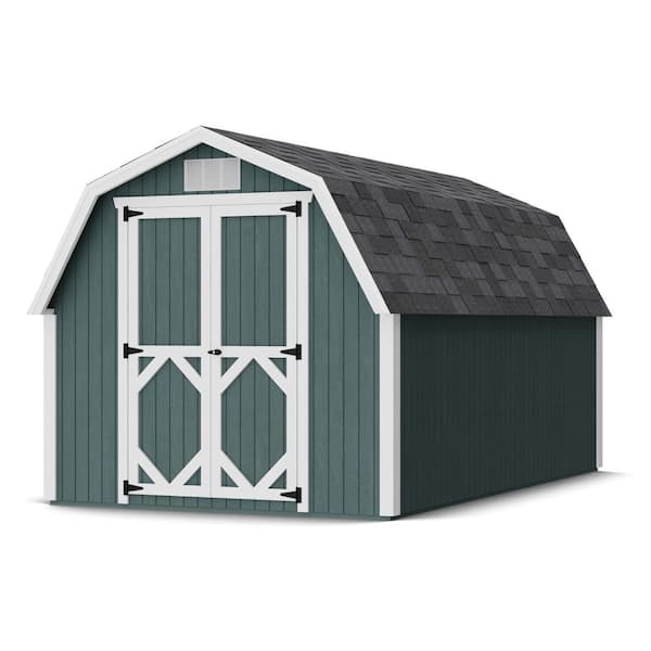 Classic Gambrel 8 ft. x 14 ft. Outdoor Wood Storage Shed Precut Kit with 4 ft. Sidewalls and Floor (112 sq. ft.)
