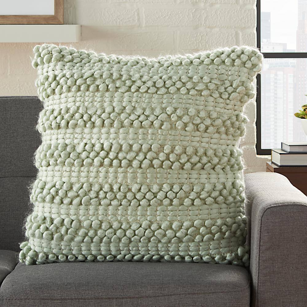 Mina Victory 20" Square Woven Stripes Cotton Throw Pillow