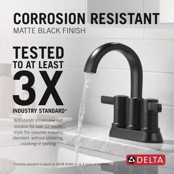 Delta Albion 4 in. Centerset 2-Handle Bathroom Faucet with Drain
