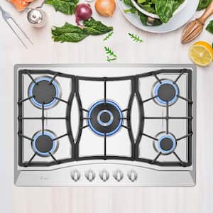 30 in. Gas Cooktop in Stainless Steel with 5 Burners including Power Burners