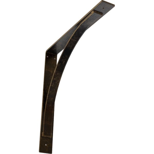 Ekena Millwork 3 in. W x 24 in. H x 24 in. D Morris Antiqued Brass Steel Bracket