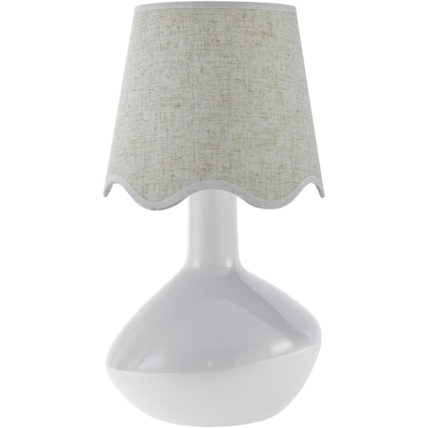 Livabliss Aviara AVR-017 15 in. H x 9 in. W x 9 in. D Accent Table Lamp, White