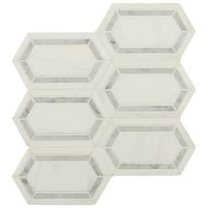 Pavillion Picket 12 in. x 12 in. Polished Marble Floor and Wall Tile (1 sq. ft./Each)