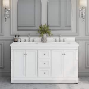 Naples 60 in. W x 21.63 in. D x 34 in. H Bath Vanity Cabinet without Top in White