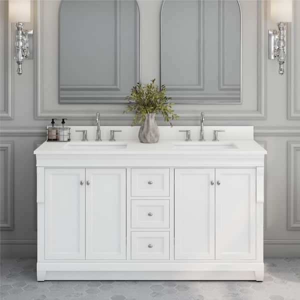 Naples 60 in. W x 21.63 in. D x 34 in. H Bath Vanity Cabinet without Top in White