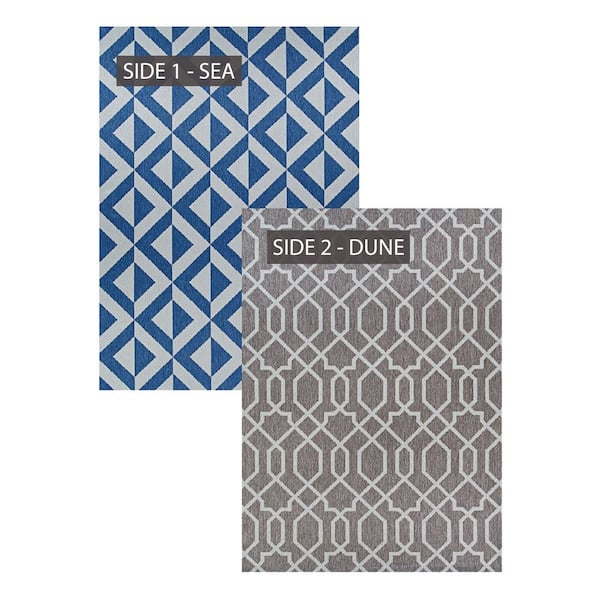 Outdurable Esplanade Sea & Dune 6 ft. x 9 ft. Reversible Indoor/Outdoor Area Rug