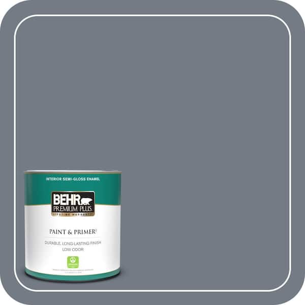 BEHR PREMIUM PLUS 1 qt. #PPF-38 Deep Shale Semi-Gloss Enamel Low Odor Interior Paint & Primer