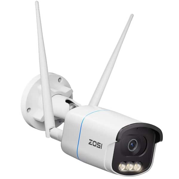 ZOSI C186 4K 8MP WiFi Plug-in Outdoor Home Security Camera, Aurora Lux Turn Night into Day, Human Vehicle Detect, 2.4/5G