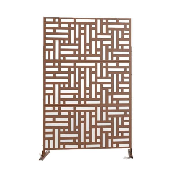 Afoxsos 6.33 ft. H x 3.93 ft. W Brown Laser Cut Metal Privacy Screen