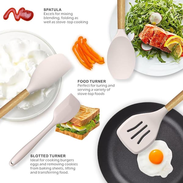 Wood Spatula & Cooking Spoons Best for Non-Stick Cookware