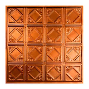 Ludington 2 ft. x 2 ft. Lay-In Tin Ceiling Tile in Copper (20 sq. ft./case)
