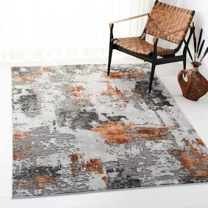 Craft Gray/Brown Doormat 2 ft. x 4 ft. Gradient Abstract Area Rug