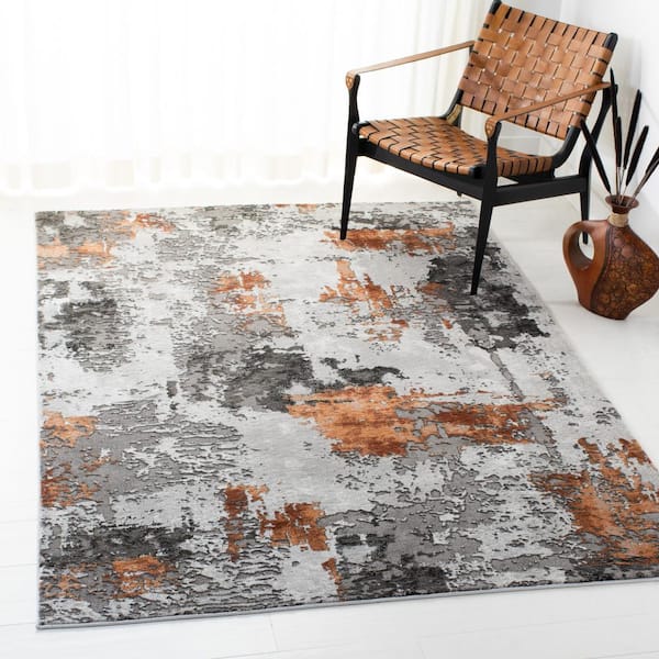 Craft Gray/Brown Doormat 2 ft. x 4 ft. Gradient Abstract Area Rug