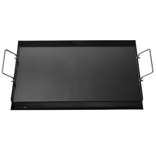 24 x 16 in. Carbon Steel Flat Top Griddle Plate with Handles for BBQ Grill & Outdoor Cooking