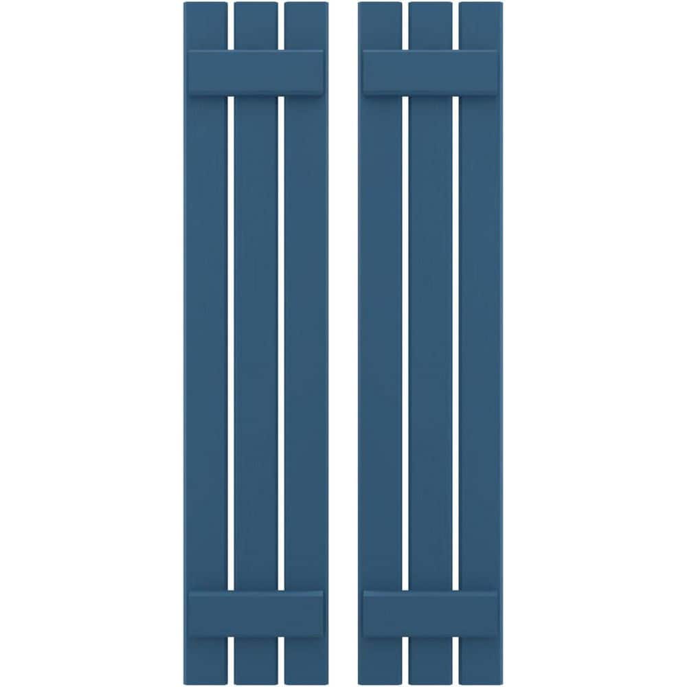 11-1/2 in. W x 42 in. H Americraft 3-Board Exterior Real Wood Spaced Board and Batten Shutters in Sojourn Blue price history on PriceWatchPro