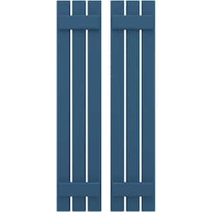 11-1/2 in. W x 80 in. H Americraft 3-Board Exterior Real Wood Spaced Board and Batten Shutters in Sojourn Blue