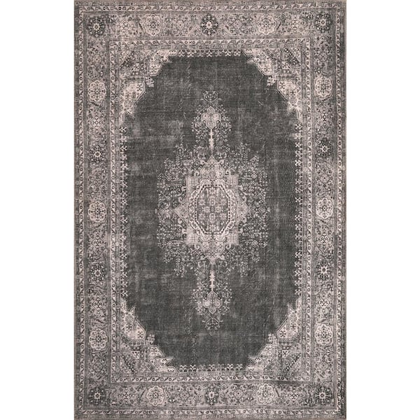 MILLERTON HOME Cayetana Gray 2 ft. x 3 ft. Vintage Persian Machine Washable Area Rug