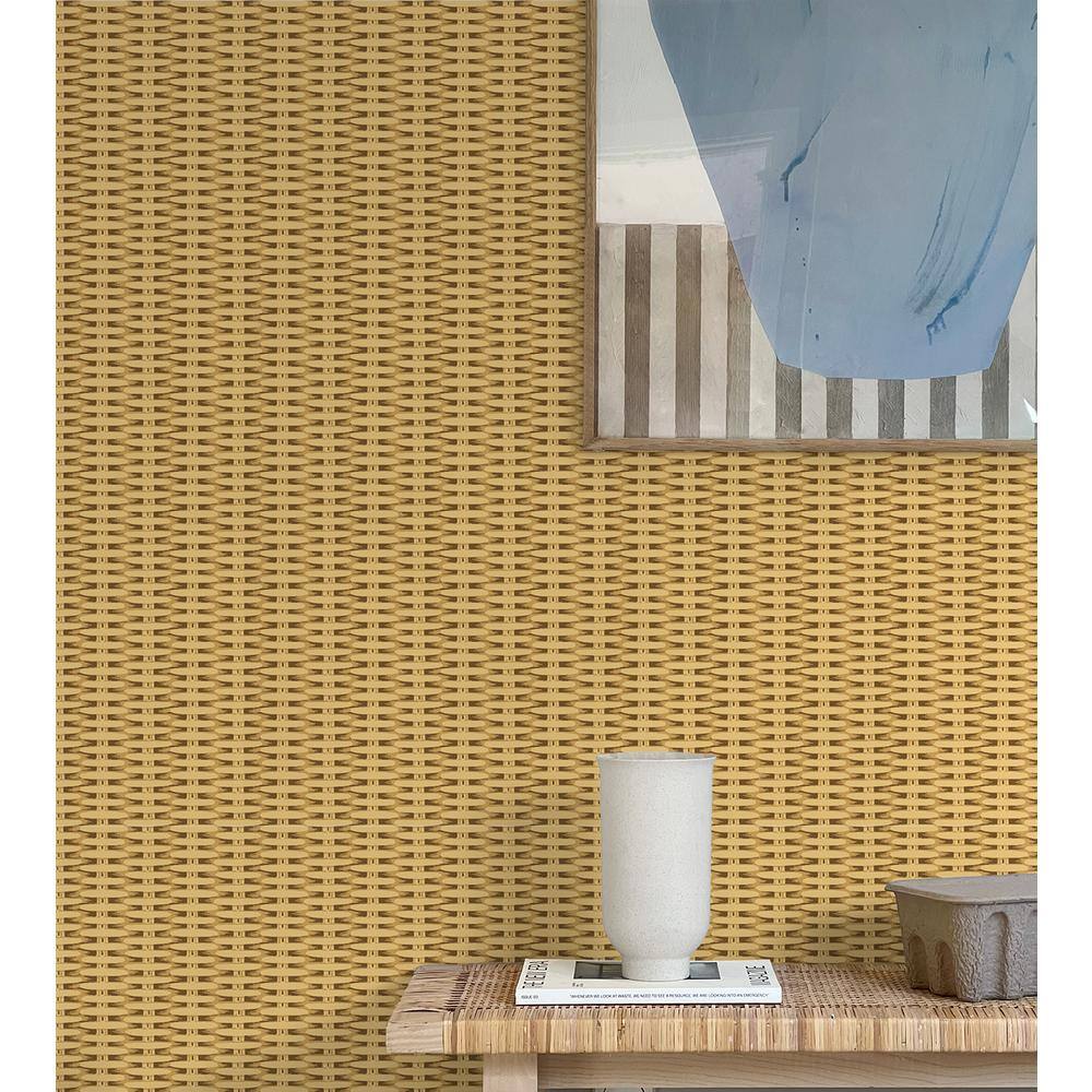 Sisal Wicker Peel and Stick Wallpaper Roll, 20.5" x 18'