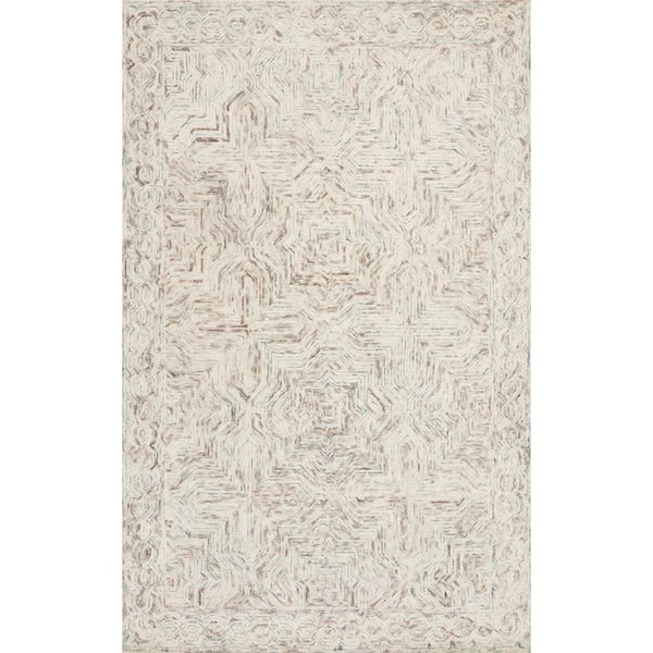 Ziva Neutral 2 ft. 3 in. x 3 ft. 9 in. Contemporary Wool Pile Area Rug