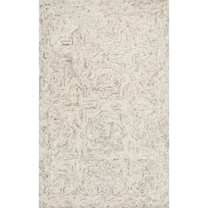 Ziva Neutral 3 ft. 6 in. x 5 ft. 6 in. Contemporary Wool Pile Area Rug