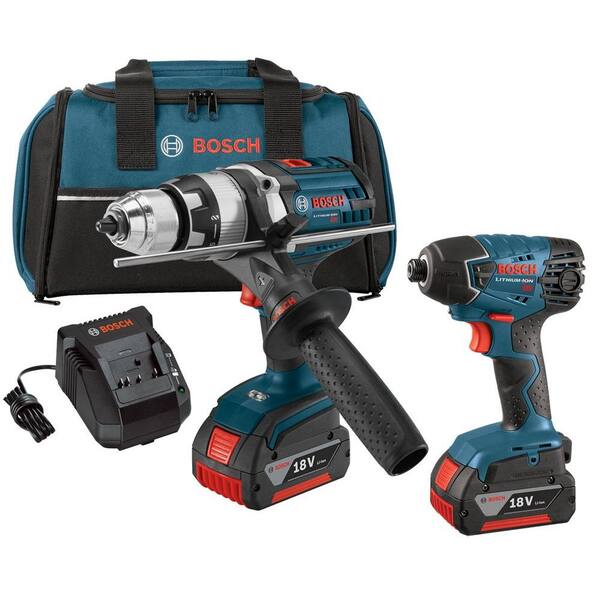Bosch 18-Volt Lithium-Ion Cordless 1/2 in. Drill/Driver and 1/4 in. Impact Driver Combo Kit with (2) 4.0 Ah Batteries (2-Tool)