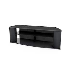 AV 60 in. Black Composite TV Stand Fits TVs Up to 60 in. with Cable Management