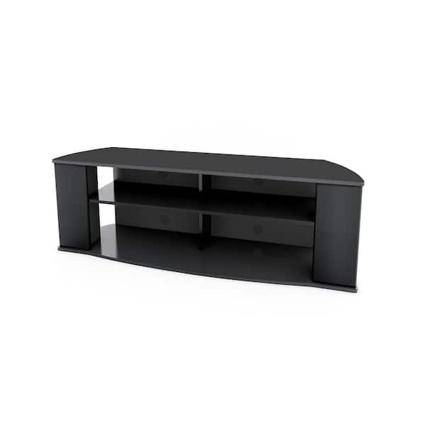 Prepac AV 60 in. Black Composite TV Stand Fits TVs Up to 60 in. with Cable Management